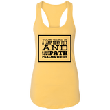 Bible Verses Ladies Ideal Racerback Tank - "Psalm 119:105" Design 13 (Black Font) - Meditate Healing Christian Store