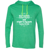 Bible Verse Men Long Sleeve T-Shirt Hoodie - "Psalm 119:105" Design 1 (White Font) - Meditate Healing Christian Store