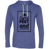 Bible Verse Men Long Sleeve T-Shirt Hoodie - "Psalm 119:105" Design 2 (Black Font) - Meditate Healing Christian Store