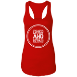 Bible Verse Ladies Ideal Racerback Tank - "Psalm 119:105" Design 8 (White Font) - Meditate Healing Christian Store