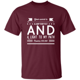 Bible Verse Men 5.3 oz. T-Shirt - "Psalm 119:105" Design 14 (White Font) - Meditate Healing Christian Store