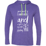 Bible Verse Men Long Sleeve T-Shirt Hoodie - "Psalm 119:105" Design 18 (White Font) - Meditate Healing Christian Store