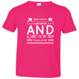 Bible Verse Toddler Jersey T-Shirt - "Psalm 119:105" Design 14 (White Font) - Meditate Healing Christian Store