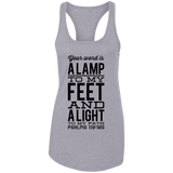 Bible Verses Ladies Ideal Racerback Tank - "Psalm 119:105" Design 4 (Black Font) - Meditate Healing Christian Store
