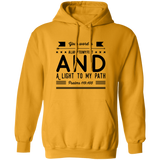 Bible Verse Men G185 Pullover Hoodie 8 oz. - Your Word Is Light To My Path ~Psalm 119:105~ Design 14