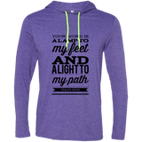 Bible Verse Men Long Sleeve T-Shirt Hoodie - "Psalm 119:105" Design 15 (Black Font) - Meditate Healing Christian Store