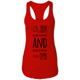 Bible Verses Ladies Ideal Racerback Tank - "Psalm 119:105" Design 20 (Black Font) - Meditate Healing Christian Store