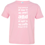 Bible Verse Toddler Jersey T-Shirt - "Psalm 119:105" Design 6 (White Font) - Meditate Healing Christian Store