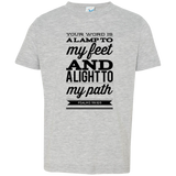 Bible Verse Toddler Jersey T-Shirt - "Psalm 119:105" Design 15 (Black Font) - Meditate Healing Christian Store