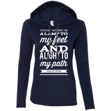 Bible Verse Ladies' Long Sleeve T-Shirt Hoodie - "Psalm 119:105" Design 15 (White Font) - Meditate Healing Christian Store