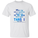 Bible Verse Men 5.3 oz. T-Shirt - "Psalm 61:2" Design 6 - Meditate Healing Christian Store