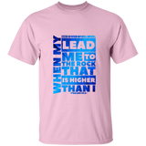 Bible Verse Men 5.3 oz. T-Shirt - "Psalm 61:2" Design 20 - Meditate Healing Christian Store