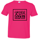Bible Verse Toddler Jersey T-Shirt - "Psalm 119:105" Design 13 (Black Font) - Meditate Healing Christian Store