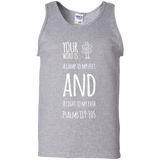 Bible Verse Men 100% Cotton Tank Top - "Psalm 119:105" Design 19 (White Font) - Meditate Healing Christian Store