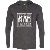 Bible Verse Men Long Sleeve T-Shirt Hoodie - "Psalm 119:105" Design 12 (White Font) - Meditate Healing Christian Store