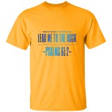 Bible Verse Men 5.3 oz. T-Shirt - "Psalm 61:2" Design 4 - Meditate Healing Christian Store