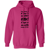 Bible Verse Men G185 Pullover Hoodie 8 oz. - Your Word Is Light To My Path ~Psalm 119:105~ Design 6