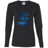 Bible Verse Ladies' Cotton Long Sleeve T-Shirt - "Psalm 61-2" Design 6 - Meditate Healing Christian Store