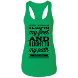 Bible Verses Ladies Ideal Racerback Tank - "Psalm 119:105" Design 15 (Black Font) - Meditate Healing Christian Store