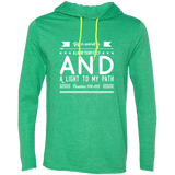 Bible Verse Men Long Sleeve T-Shirt Hoodie - "Psalm 119:105" Design 14 (White Font) - Meditate Healing Christian Store