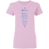 Bible Verses Ladies' 5.3 oz. T-Shirt - "Psalm 61:2" Design 3 - Meditate Healing Christian Store