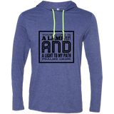 Bible Verse Men Long Sleeve T-Shirt Hoodie - "Psalm 119:105" Design 12 (Black Font) - Meditate Healing Christian Store