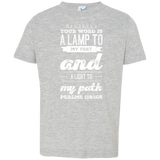 Bible Verse Toddler Jersey T-Shirt - "Psalm 119:105" Design 17 (White Font) - Meditate Healing Christian Store