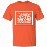 Bible Verse Men 5.3 oz. T-Shirt - "Psalm 119:105" Design 13 (White Font) - Meditate Healing Christian Store