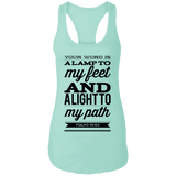 Bible Verses Ladies Ideal Racerback Tank - "Psalm 119:105" Design 15 (Black Font) - Meditate Healing Christian Store