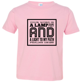 Bible Verse Toddler Jersey T-Shirt - "Psalm 119:105" Design 12 (Black Font) - Meditate Healing Christian Store