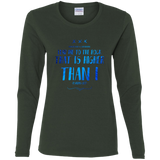 Bible Verse Ladies' Cotton Long Sleeve T-Shirt - "Psalm 61:2" Design 11 - Meditate Healing Christian Store