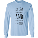 Bible Verse Long Sleeve  Ultra Cotton T-Shirt - "Psalm 119:105" Design 20 (Black Font) - Meditate Healing Christian Store