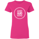 Bible Verse Ladies' 5.3 oz. T-Shirt - "Psalm 119:105" Design 8 (White Font) - Meditate Healing Christian Store