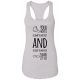 Bible Verses Ladies Ideal Racerback Tank - "Psalm 119:105" Design 20 (Black Font) - Meditate Healing Christian Store