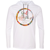 Bible Verse Men Long Sleeve T-Shirt Hoodie - "Psalm 73:26" Design 9 - Meditate Healing Christian Store