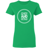 Bible Verse Ladies' 5.3 oz. T-Shirt - "Psalm 119:105" Design 8 (White Font) - Meditate Healing Christian Store