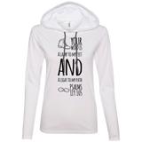 Bible Verse Ladies' Long Sleeve T-Shirt Hoodie - "Psalm 119:105" Design 20 (Black Font) - Meditate Healing Christian Store