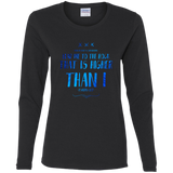 Bible Verse Ladies' Cotton Long Sleeve T-Shirt - "Psalm 61:2" Design 11 - Meditate Healing Christian Store