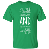 Bible Verse Men 5.3 oz. T-Shirt - "Psalm 119:105" Design 20 (White Font) - Meditate Healing Christian Store