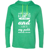 Bible Verse Men Long Sleeve T-Shirt Hoodie - "Psalm 119:105" Design 17 (White Font) - Meditate Healing Christian Store