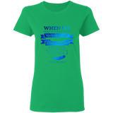 Bible Verses Ladies' 5.3 oz. T-Shirt - "Psalm 61:2" Design 13 - Meditate Healing Christian Store