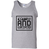 Bible Verse Men 100% Cotton Tank Top - "Psalm 119:105" Design 12 (Black Font) - Meditate Healing Christian Store
