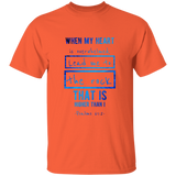 Bible Verse Men 5.3 oz. T-Shirt - "Psalm 61:2" Design 5 - Meditate Healing Christian Store