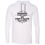 Bible Verse Men Long Sleeve T-Shirt Hoodie - "Psalm 119:105" Design 1 (Black Font) - Meditate Healing Christian Store