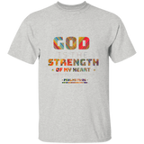 Bible Verse Men 5.3 oz. T-Shirt - "Psalm 73:26" Design 11 - Meditate Healing Christian Store