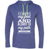 Bible Verse Men Long Sleeve T-Shirt Hoodie - "Psalm 119:105" Design 15 (White Font) - Meditate Healing Christian Store