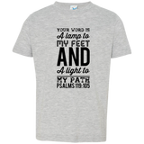 Bible Verse Toddler Jersey T-Shirt - "Psalm 119:105" Design 3 (Black Font) - Meditate Healing Christian Store