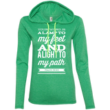Bible Verse Ladies' Long Sleeve T-Shirt Hoodie - "Psalm 119:105" Design 15 (White Font) - Meditate Healing Christian Store