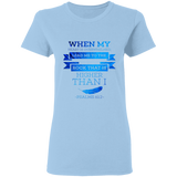 Bible Verses Ladies' 5.3 oz. T-Shirt - "Psalm 61:2" Design 13 - Meditate Healing Christian Store