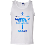 Bible Verse Men 100% Cotton Tank Top - "Psalm 61:2" Design 1 - Meditate Healing Christian Store